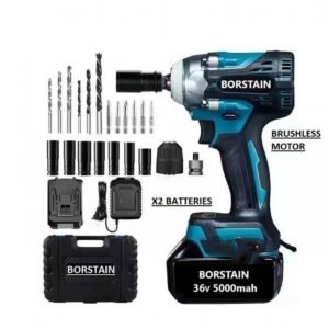 Μπουλονόκλειδο Παλμικό BORSTAIN 36V Με 2 Μπαταρίες 5Ah – 620Nm Ροπή