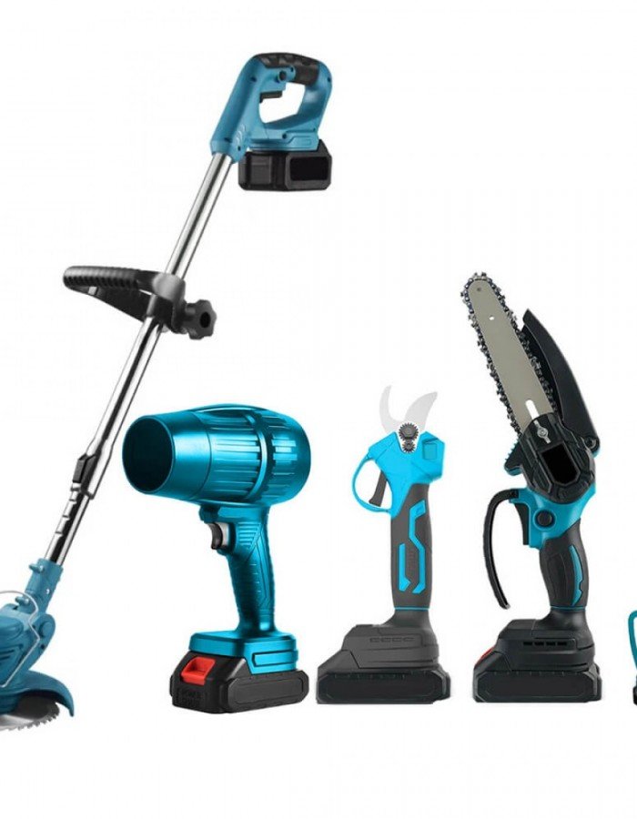SET 5 Σε 1 – Επαναφορτιζόμενο Σετ Κηπουρικής Με Χορτοκοπτικό,Ψαλίδι Κλαδέματος, Αλυσοπρίονο & Φυσητήρα - Image 2